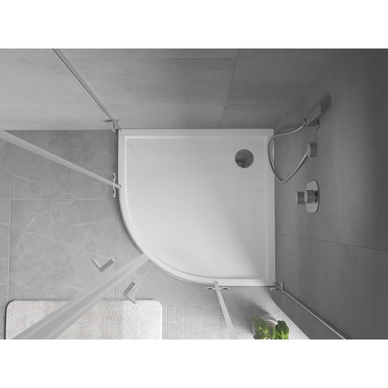 Mexen Flow Duschwanne Halbrund Slim 90 x 90 cm, Weiß Glanz - 46Q109090