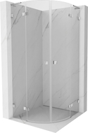 Mexen Lunar L Dusche, halbkreisförmig, 90 x 90 cm, transparent, Chrom - 833L-090L-090P-01-00