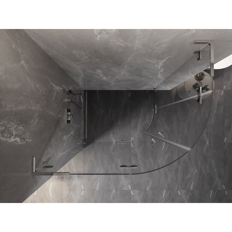 Mexen Lunar L Halbkreis-Duschkabine schwenkbar links 100 x 90 cm, transparent, Chrom - 833L-100L-090P-01-00