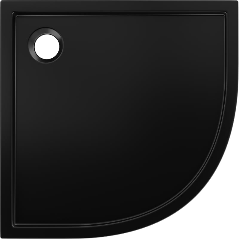 Mexen Flow Duschwanne Halbrund Slim 80 x 80 cm, Schwarz Matt - 46Q708080