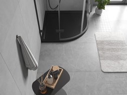 Mexen Flow Duschwanne Halbrund Slim 90 x 90 cm, Schwarz Matt - 46Q709090
