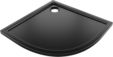 Mexen Flow Halbkreis-Duschwanne Slim 100 x 100 cm, Schwarz Matt - 46Q701010