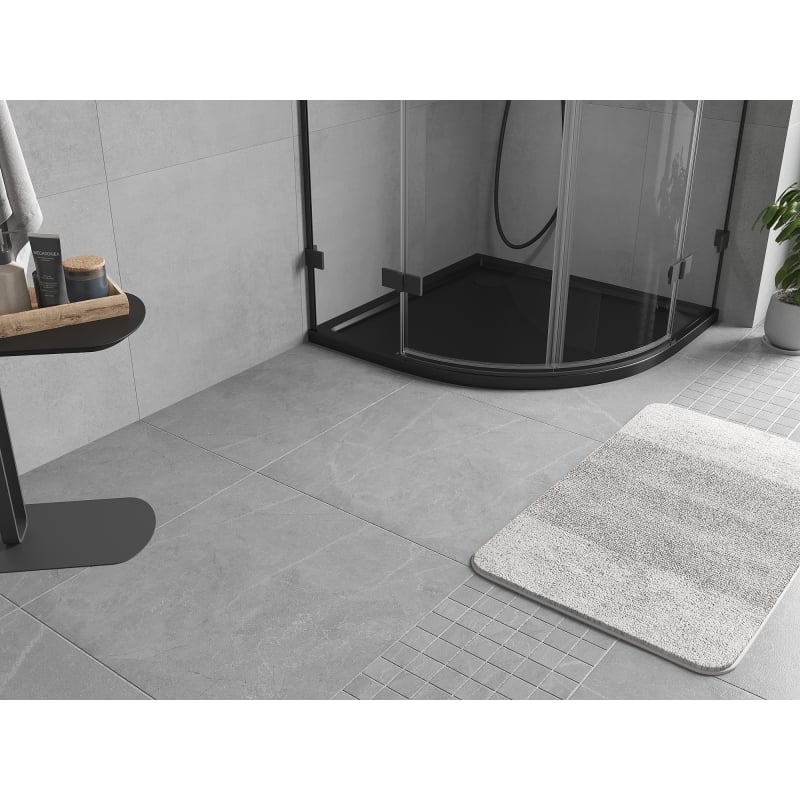 Mexen Flow Halbkreis-Duschwanne Slim 100 x 100 cm, Schwarz Matt - 46Q701010