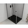 Mexen Roma Duschkabine schwenkbar 80 x 100 cm, transparent, schwarz + Duschwanne Flat, schwarz - 854-080-100-70-00-4070B