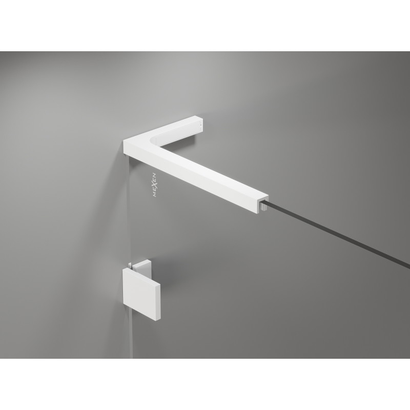 Mexen Lunar L Duschkabine halbkreisförmig schwenkbar 100 x 100 cm, transparent, weiß - 833L-100L-100P-20-00