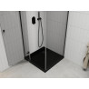 Mexen Roma Duschkabine schwenkbar 90 x 90 cm, transparent, schwarz + Duschwanne Flat, schwarz - 854-090-090-70-00-4070B