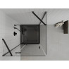 Mexen Roma Duschkabine schwenkbar 90 x 90 cm, transparent, schwarz + Duschwanne Flat, schwarz - 854-090-090-70-00-4070B