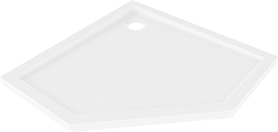 Mexen Flow Fünfeck-Duschtasse Slim 80 x 80 cm, weiß glänzend - 46P108080