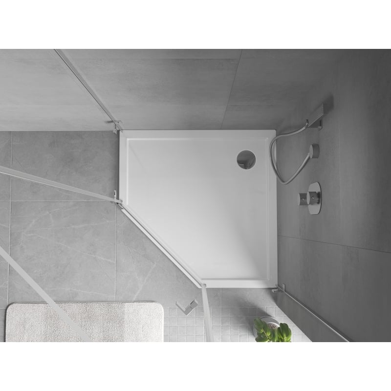 Mexen Flow Fünfeck-Duschwanne Slim 80 x 80 cm, weiß glänzend - 46P108080