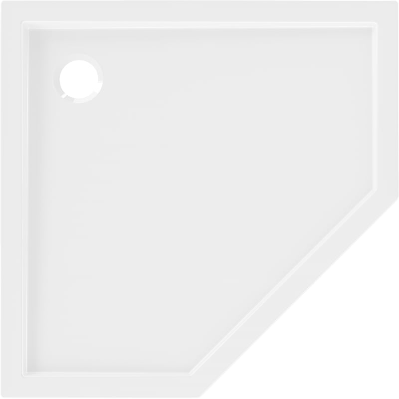 Mexen Flow Fünfeck-Duschwanne Slim 90 x 90 cm, weiß glänzend - 46P109090