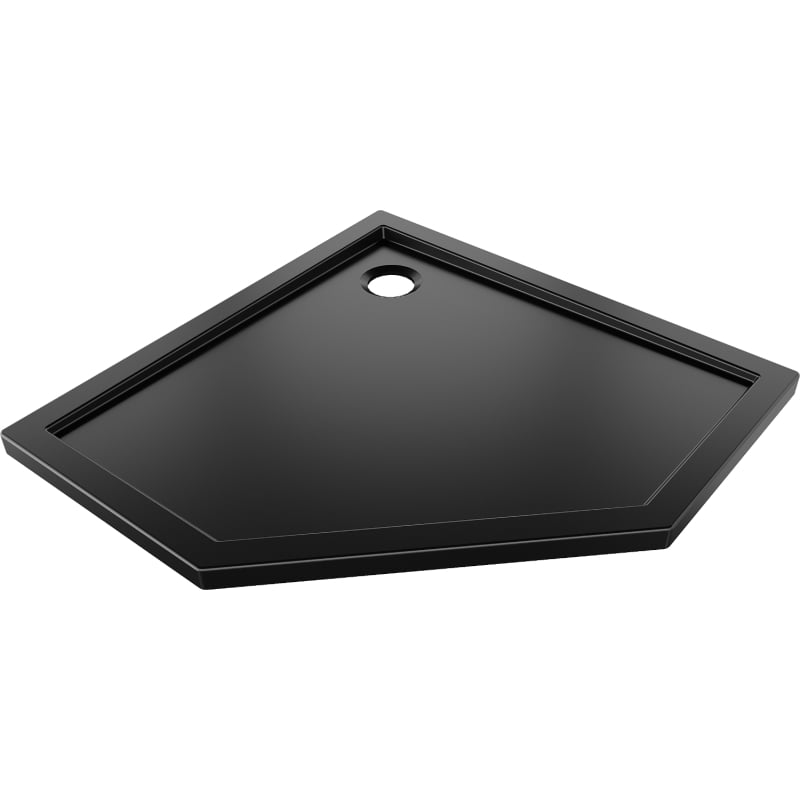 Mexen Flow Fünfeck-Duschtasse Slim 80 x 80 cm, Schwarz Matt - 46P708080