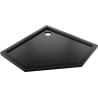 Mexen Flow Duschwanne fünfeckig Slim 100 x 100 cm, schwarz matt - 46P701010