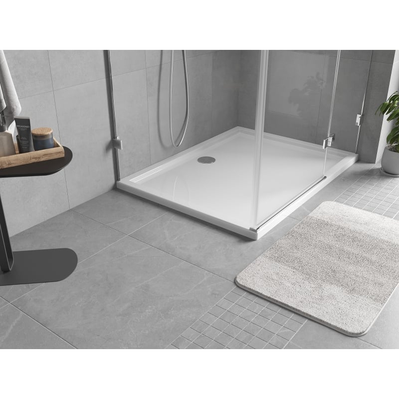 Mexen Flow Rechteck-Duschwanne Slim 100 x 70 cm, Weiß Glanz - 46R107010