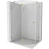 Mexen Lunar fünfeckige Duschkabine mit Schwenktür links 100 x 80 cm, transparent, gold - 831-100L-080P-50-00-L