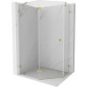 Mexen Lunar Fünfeck-Duschkabine, links angeschlagen, 100 x 90 cm, transparent, gold - 831-100L-090P-50-00-L