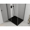 Mexen Roma Duschkabine, schwenkbar 80 x 120 cm, transparent, schwarz + Flat Duschwanne, schwarz - 854-080-120-70-00-4070B