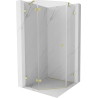 Mexen Lunar Fünfeck-Duschkabine schwenkbar links 80 x 80 cm, transparent, gold gebürstet - 831-080L-080P-55-00-L
