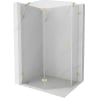 Mexen Lunar fünfseitige, schwenkbare linke Duschkabine 100 x 80 cm, transparent, gebürstetes Gold - 831-100L-080P-55-00-L