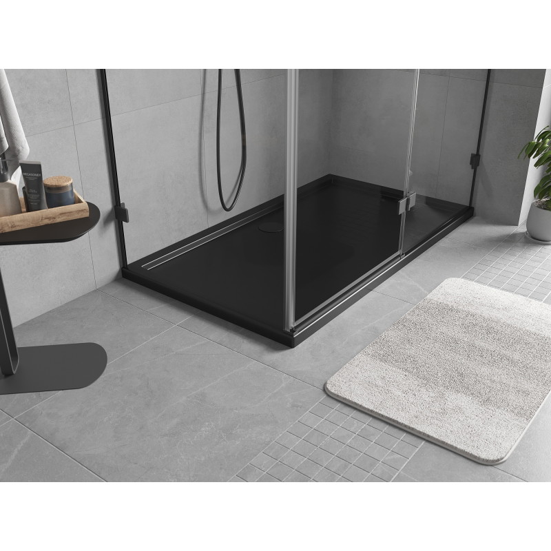 Mexen Flow rechteckige Slim-Duschtasse 160 x 70 cm, schwarzmatt - 46R707016