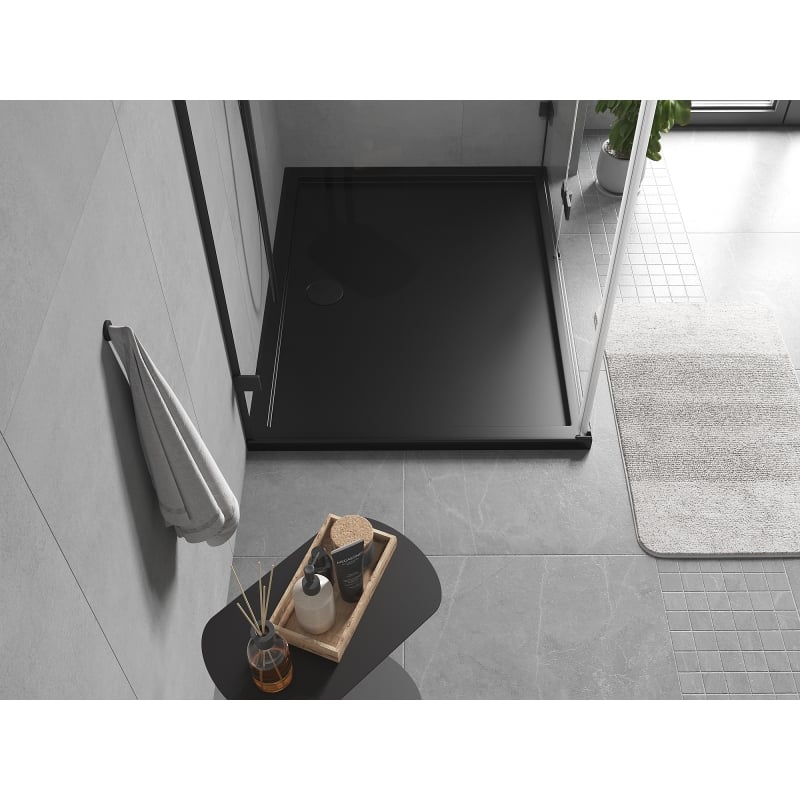 Mexen Flow rechteckige Duschwanne Slim 110 x 80 cm, Schwarz matt - 46R708011
