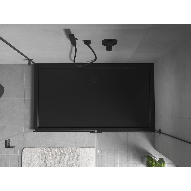 Mexen Flow Rechteckige Duschwanne Slim 160 x 80 cm, Schwarz Matt - 46R708016