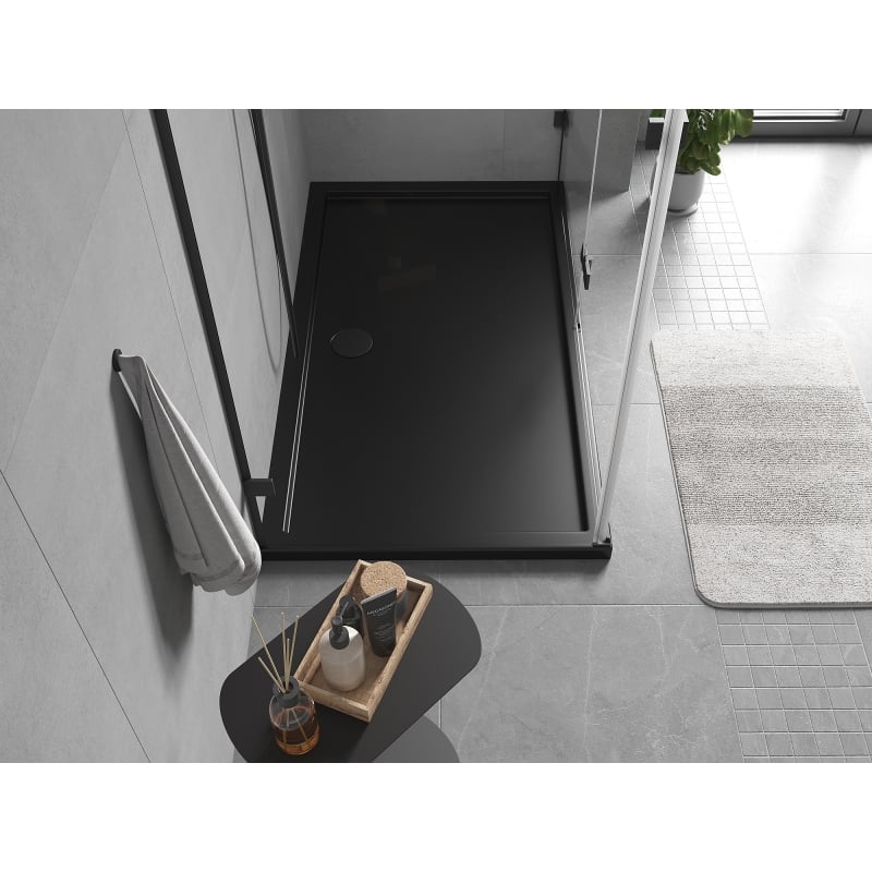 Mexen Flow rechteckige Duschwanne Slim 160 x 90 cm, schwarzmatt - 46R709016