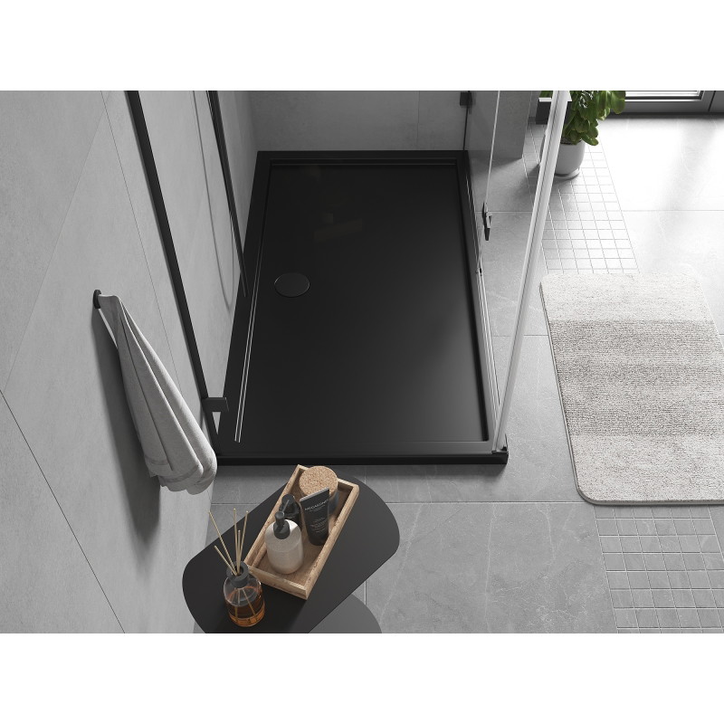Mexen Flow rechteckige Slim-Duschwanne 150 x 100 cm, schwarz matt - 46R701015