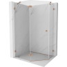 Mexen Lunar fünfeckige Duschkabine, schwenkbar, links 90 x 80 cm, transparent, gebürstetes Kupfer - 831-090L-080P-65-00-L