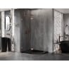 Mexen Lunar fünfeckige Duschkabine schwenkbar links 100 x 90 cm, transparent, gebürstetes Kupfer - 831-100L-090P-65-00-L