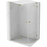 Mexen Lunar L Duschkabine halbrund, schwenkbar, links 100 x 90 cm, transparent, gold - 833L-100L-090P-50-00