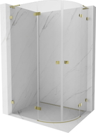 Mexen Lunar L Duschkabine halbrund, schwenkbar, links 100 x 90 cm, transparent, gold - 833L-100L-090P-50-00