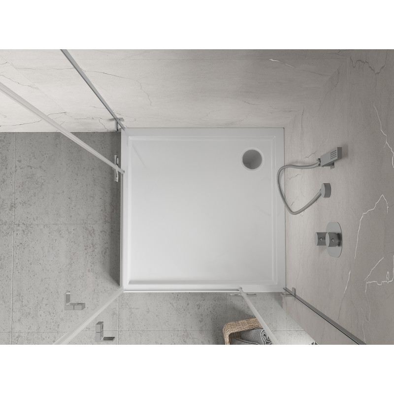 Mexen Flow+ Duschwanne quadratisch 80 x 80 cm, weiß glänzend - 46S108080H