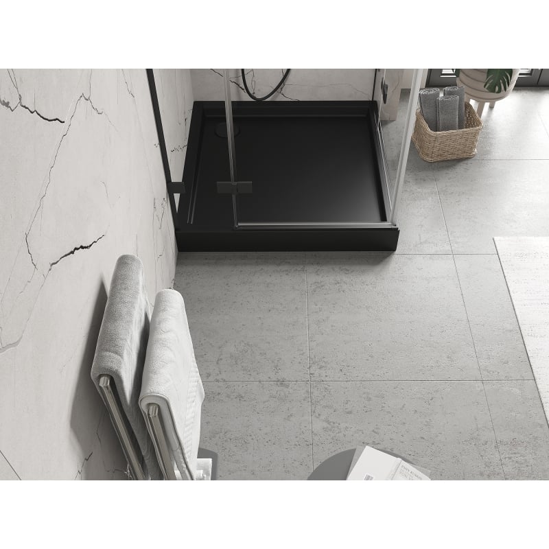 Mexen Flow+ quadratische Duschwanne 70 x 70 cm, schwarz matt - 46S707070H