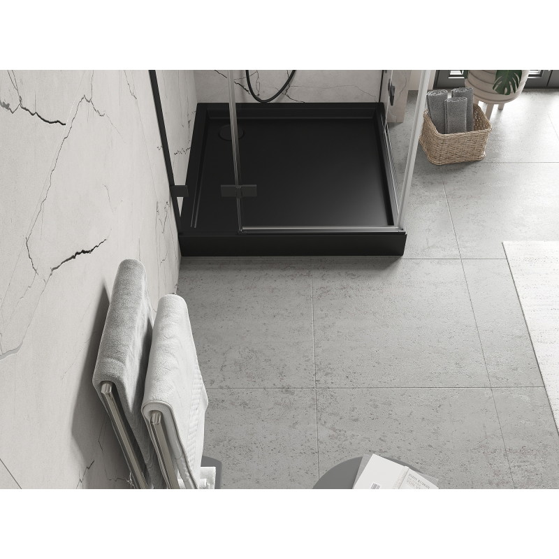 Mexen Flow+ Duschwanne quadratisch 80 x 80 cm, schwarz matt - 46S708080H