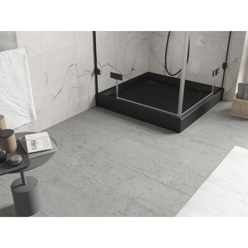 Mexen Flow+ Duschwanne quadratisch 90 x 90 cm, schwarz matt - 46S709090H