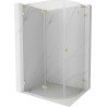 Mexen Lunar L Duschkabine halbrund, schwenkbar links 100 x 90 cm, transparent, gebürstetes Gold - 833L-100L-090P-55-00