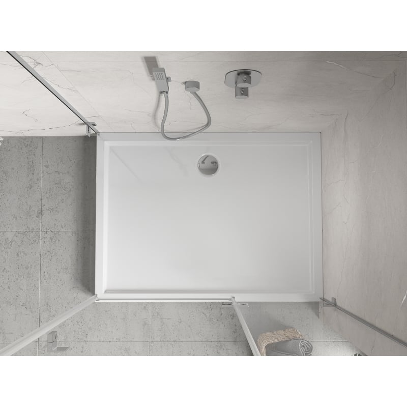 Mexen Flow+ rechteckige Duschwanne 90 x 80 cm, weiß glänzend - 46R108090H