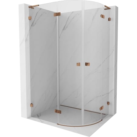 Mexen Lunar L halbrunde Duschkabine schwenkbar links 100 x 90 cm, transparent, Roségold - 833L-100L-090P-60-00