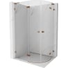 Mexen Lunar L halbrunde Duschkabine schwenkbar links 100 x 90 cm, transparent, Roségold - 833L-100L-090P-60-00