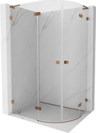 Mexen Lunar L halbrunde Duschkabine schwenkbar links 100 x 90 cm, transparent, Roségold - 833L-100L-090P-60-00