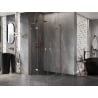 Mexen Lunar L Duschkabine halbrund schwenkbar 100 x 100 cm, transparent, Roségold - 833L-100L-100P-60-00