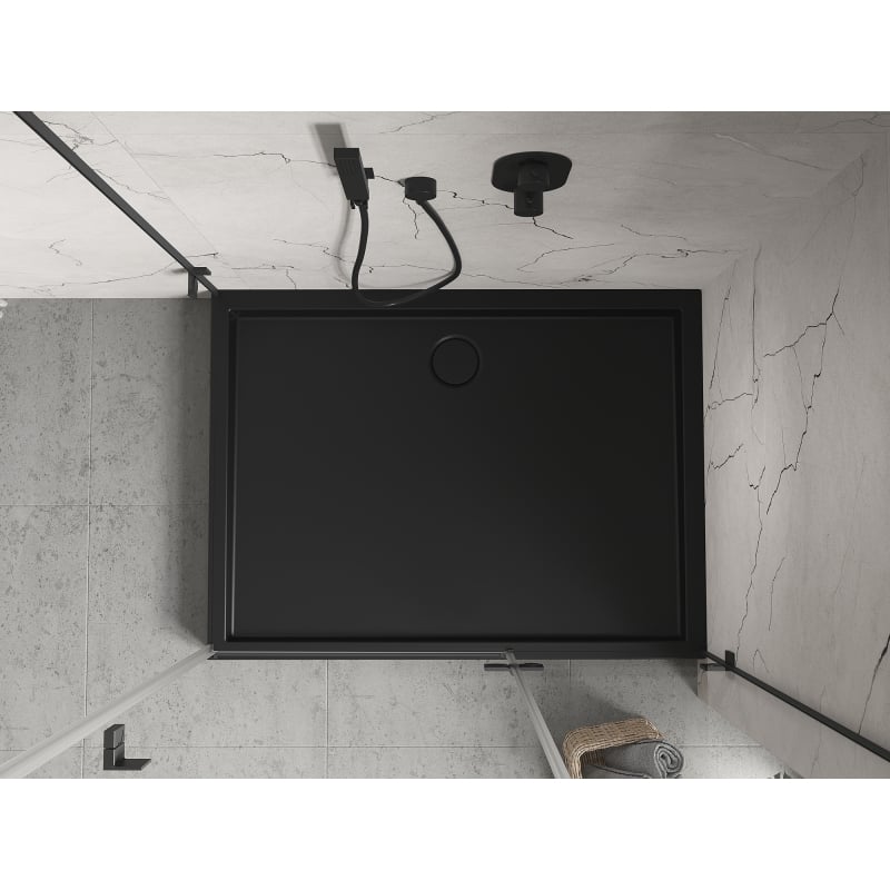 Mexen Flow+ Rechteckige Duschwanne 80 x 70 cm, schwarzmatt - 46R707080H