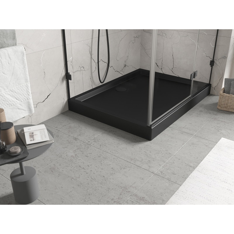 Mexen Flow+ rechteckige Duschwanne 120 x 80 cm, schwarzmatt - 46R708012H