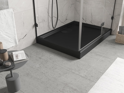 Mexen Flow+ rechteckige Duschwanne 120 x 80 cm, schwarzmatt - 46R708012H