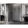 Mexen Lunar fünfeckige Duschkabine mit links öffnender Tür 100 x 80 cm, transparent, schwarz - 831-100L-080P-70-00-L