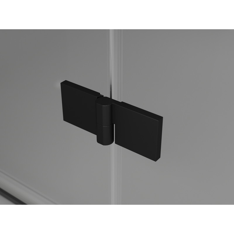 Mexen Lunar fünfeckige Duschkabine, schwenkbar, links, 100 x 100 cm, transparent, schwarz - 831-100L-100P-70-00-L