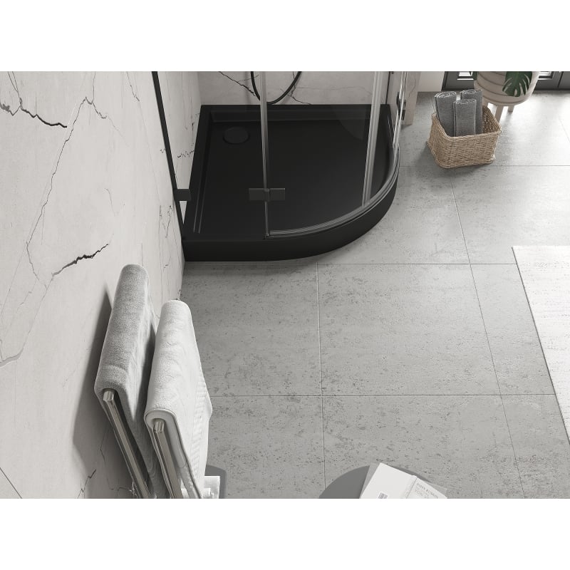 Mexen Flow+ Duschwanne halbrund 90 x 90 cm, schwarz matt - 46Q709090H