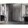 Mexen Lunar L halbkreisförmige Duschkabine zum Schwingen 100 x 100 cm, transparent, gebürstet Gun Gray - 833L-100L-100P-66-00
