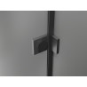 Mexen Lunar L halbkreisförmige Duschkabine zum Schwingen 100 x 100 cm, transparent, gebürstet Gun Gray - 833L-100L-100P-66-00