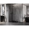 Mexen Lunar L Halbkreis-Duschkabine schwenkbar 90 x 90 cm, transparent, schwarz - 833L-090L-090P-70-00